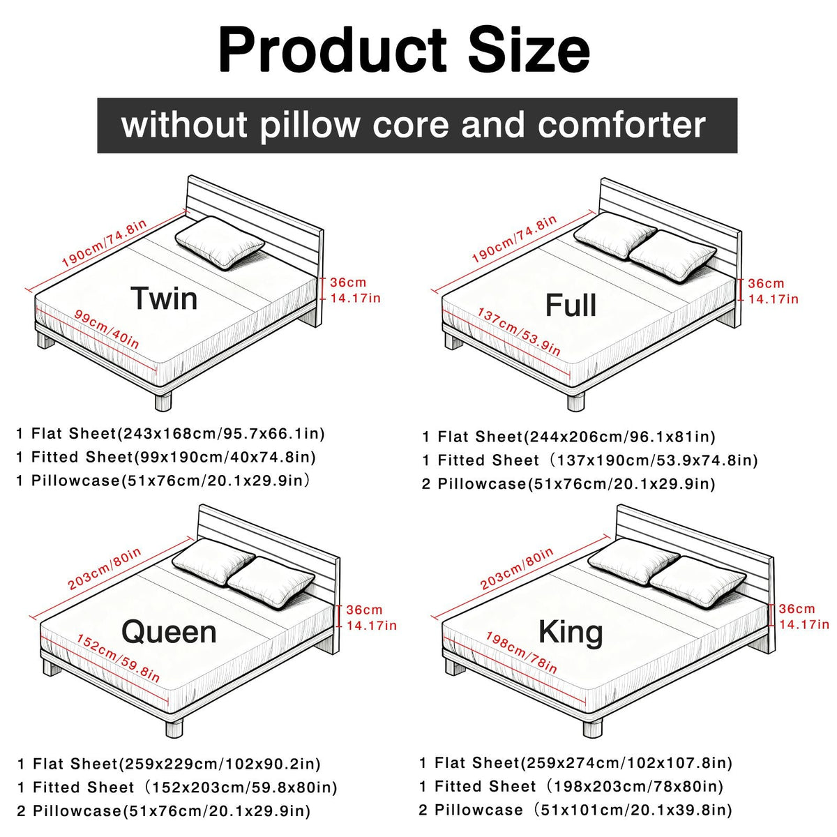 4pcs ultra-soft 85g sheet and pillowcase set, soft solid color, machine washable, suitable for all seasons, Christmas comfortable bedding set, available for single, double, king, and queen beds.