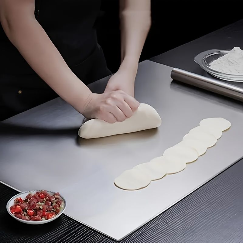 XXL 304 Stainless Steel Cutting Board  Anti-Slip & Mildew-Proof! No More Moldy Wooden Boards | Heavy-Duty & Food-Safe, Easy to Clean – Chop Meat, Knead Dough, Bake Prep All-in-One | Must-Have for Home
