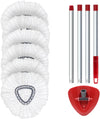 6 Pack O Cedar Spin Mop Replacement Mop HeSpin Mopd, Spin Mop Replacement Microfiber Mop Head, 360 Degree Easy Wringing Dust Mop Head with One Base and One Handle