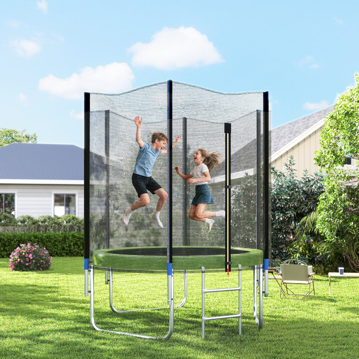 14FT Trampoline Spring Cover, Safety Trampoline Pad Replacement, Waterproof and Tear Resistant, All Weather Trampoline Accessories, Green