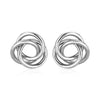 Polished Open Love Knot Earrings in Sterling Silver