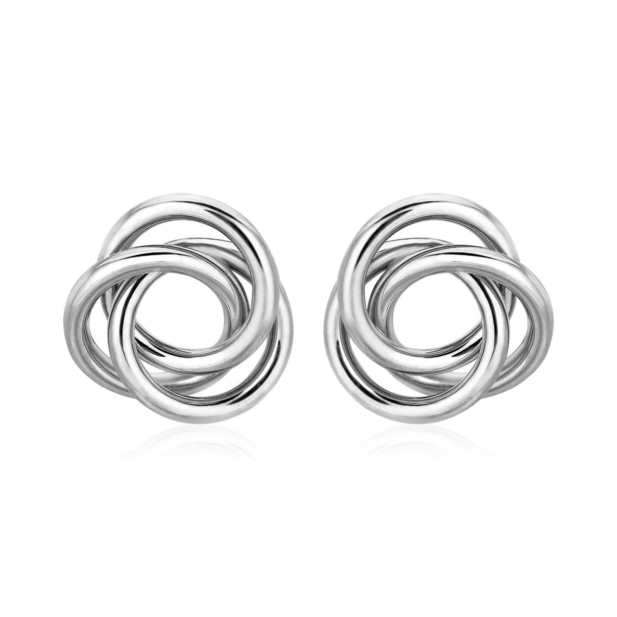 Polished Open Love Knot Earrings in Sterling Silver