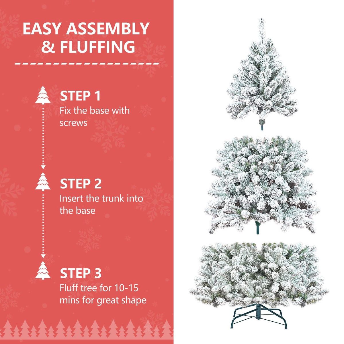 5ft Pvc Mixed Flocked Small XmasTree Pine Cone Hinged Automatic christmas Tree Artificial