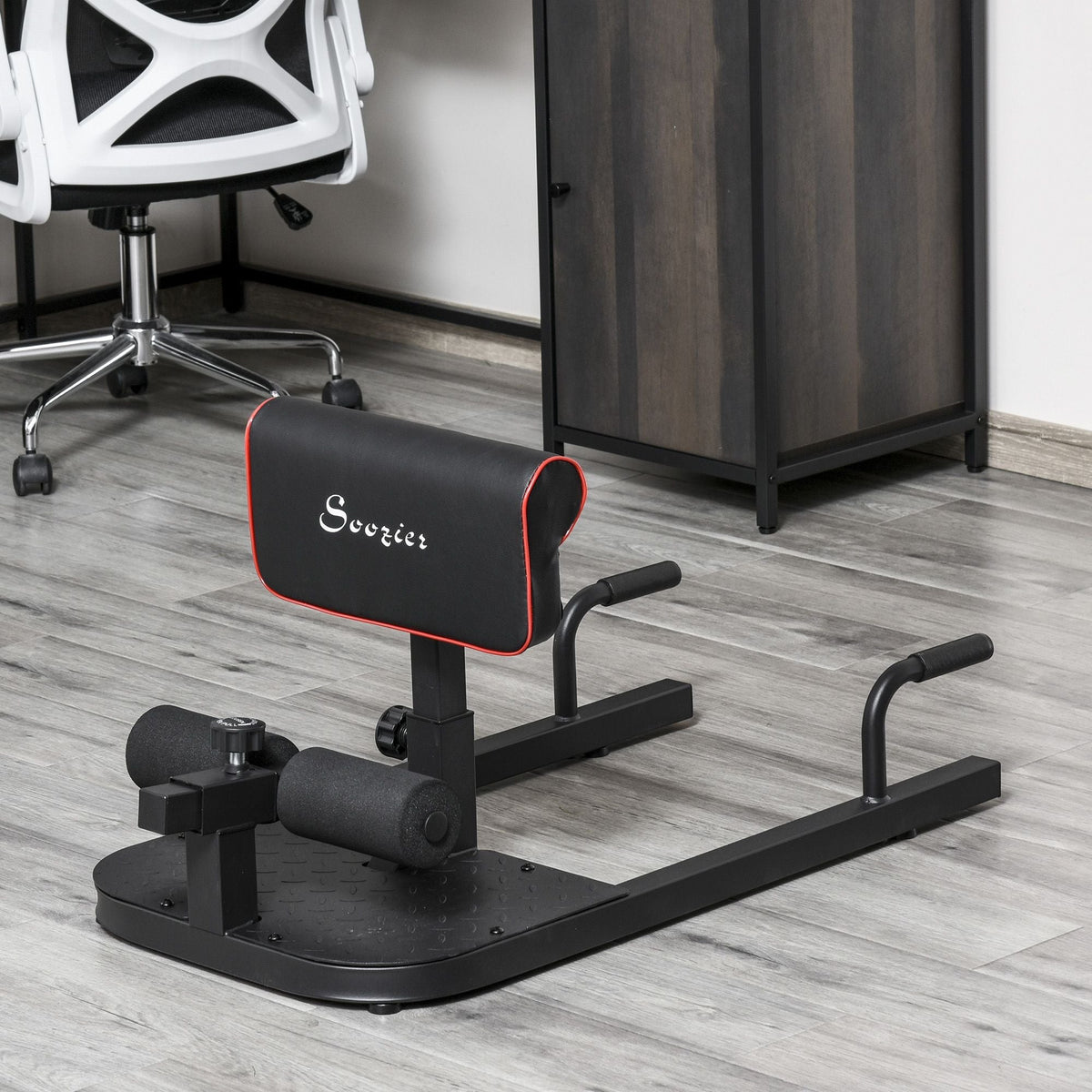 3 in 1 Padded Push Up Sit Up Squat Machine, Home Gym Fitness Equipment, Black