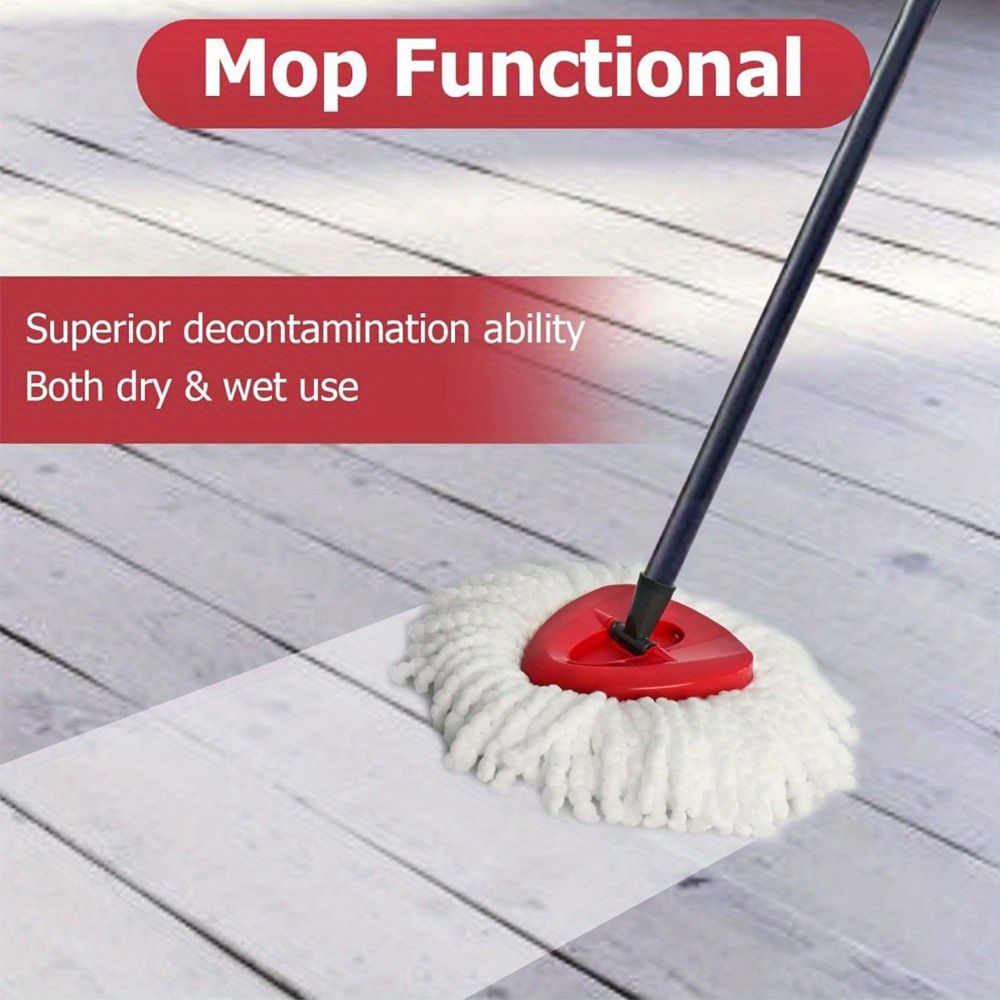 6 Pack O Cedar Spin Mop Replacement Mop HeSpin Mopd, Spin Mop Replacement Microfiber Mop Head, 360 Degree Easy Wringing Dust Mop Head with One Base and One Handle