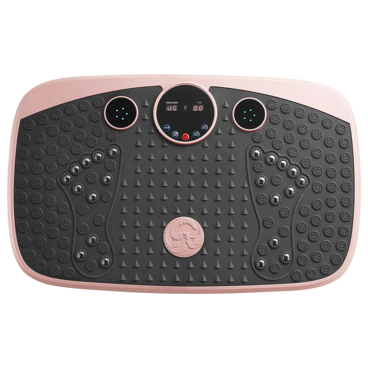 Vibration Plate Exercise Machine, Whole Body Shaker with Magnetic Acupoints for Lymphatic Drainage and Weight Loss, Home Workout Gym Fitness Equipment with 2 Resistance Bands for Women Men, Pink