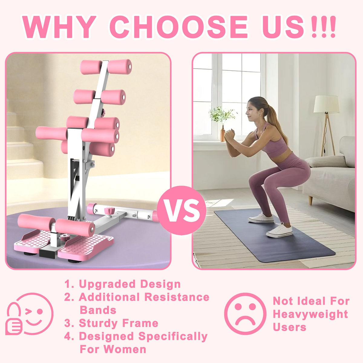 Deep Squat Machine for Home-Glutes Trainer Machine with Resistance Bands Squat Assist Trainer for Core & Legs Workout Ideal for Home Gym, Apartment & Office