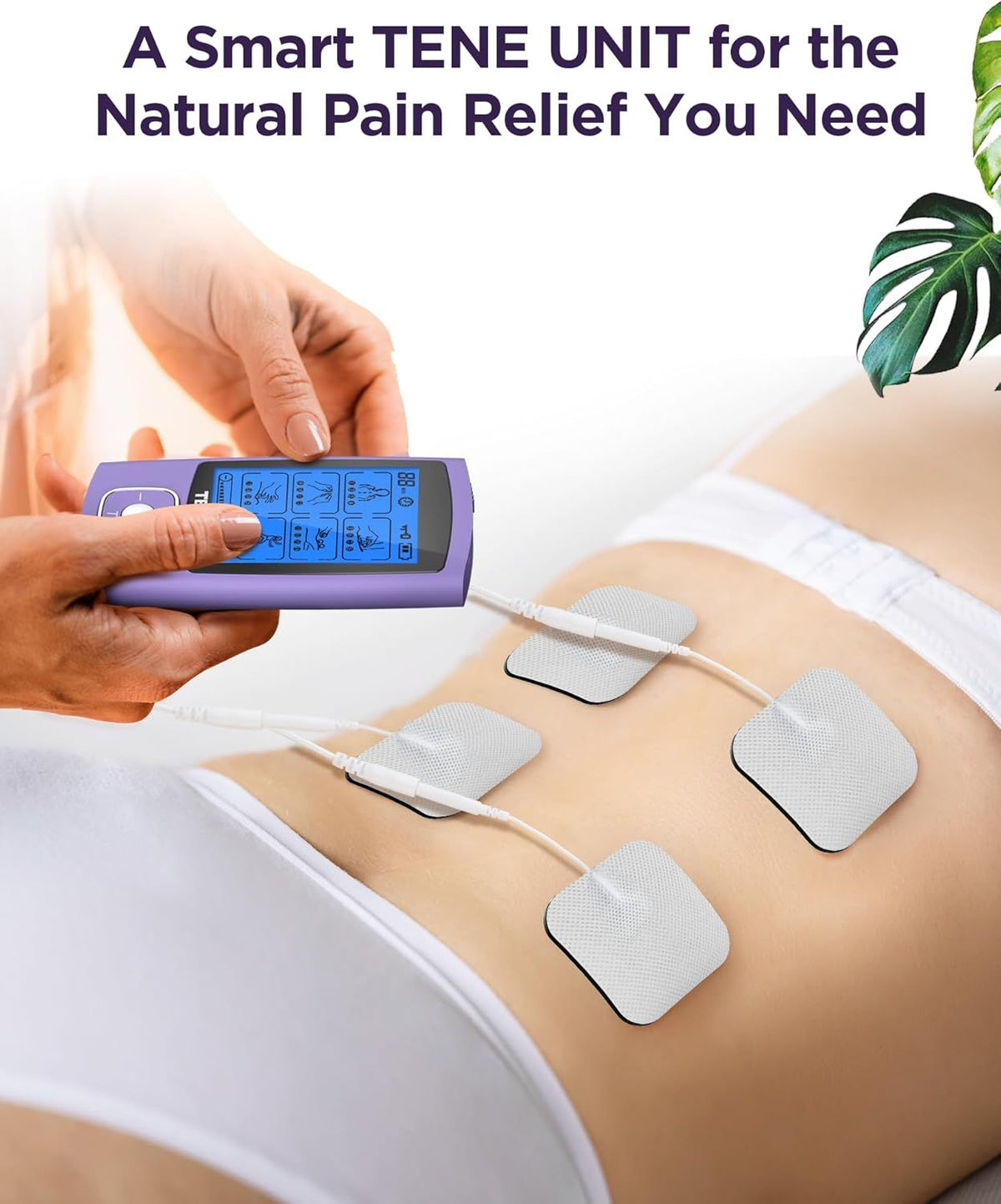 TENS Unit Muscle Stimulator, 24 Modes TENS EMS Machine for Pain Relief Therapy/Pain Management, Rechargeable Electronic Pulse Massager with 2"x2" and 2"x4" TENS Unit Electrode Pads