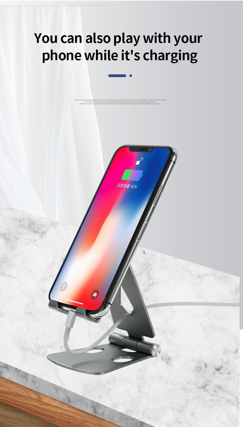 Aluminum Alloy Double Folding Mobile Phone Bracket Portable Mobile Phone Desktop Aluminum Alloy Stand for Live Streaming