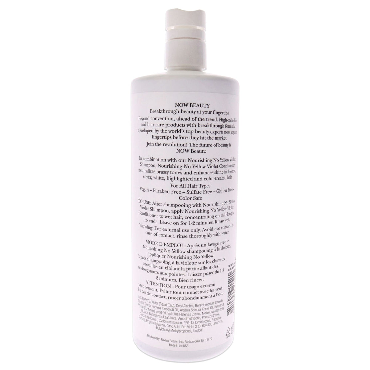 No Yellow Conditioner by Now Beauty for Unisex - 32 oz Conditioner