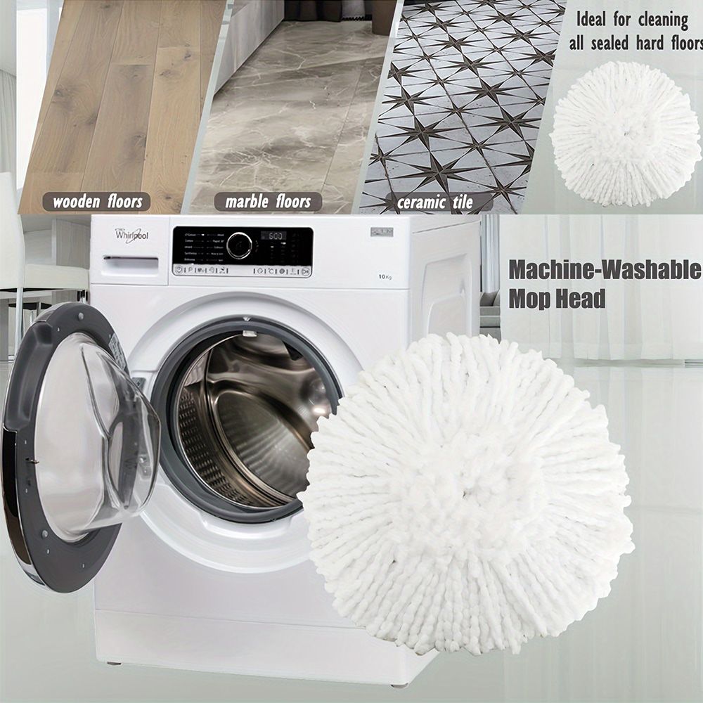 6 Pack O Cedar Spin Mop Replacement Mop HeSpin Mopd, Spin Mop Replacement Microfiber Mop Head, 360 Degree Easy Wringing Dust Mop Head with One Base and One Handle