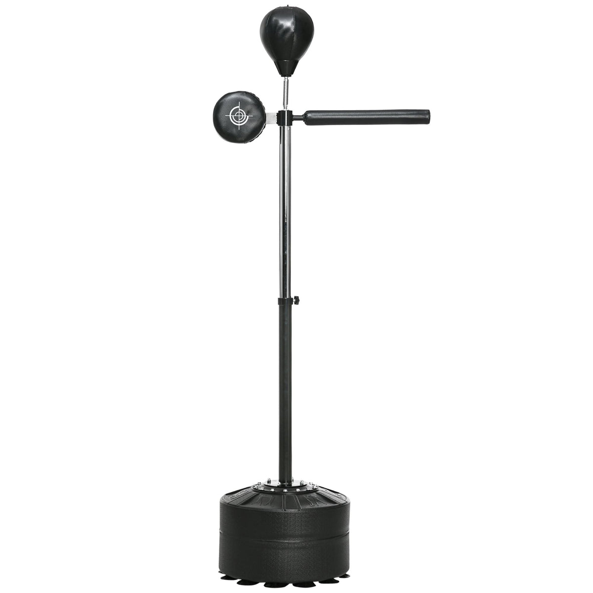 Free Standing Boxing Bag with Stand, Punching Speed Bag Reaction Bar Challenge with Suction Cups, 64-81in Adjustable Height for Teenagers and Adults, Black