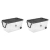 Extra Large Storage Bin, 160 Quart Wheeled Clear Plastic Storage Container with Handle, Gray, Pack of 2