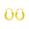 14k Yellow Gold Polished Oval Hoop Earrings