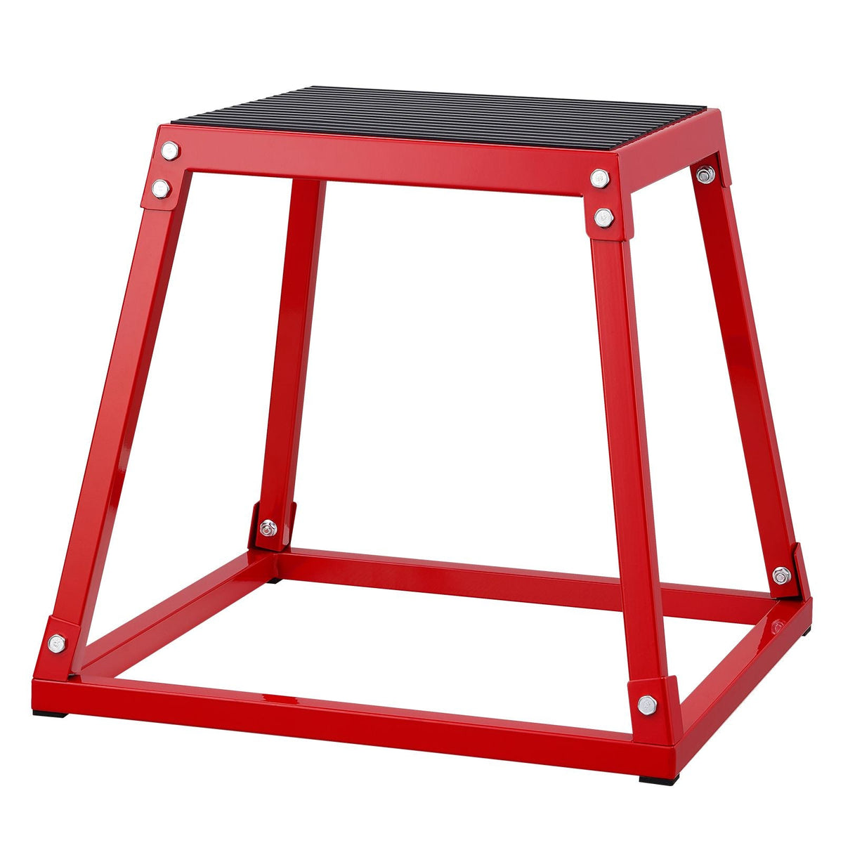Plyometric Jump Box, 18 Inch Plyo Box, Steel Plyometric Platform and Jumping Agility Box, Anti-Slip Fitness Exercise Step Up Box for Home Gym Training, Conditioning Strength Training, Red
