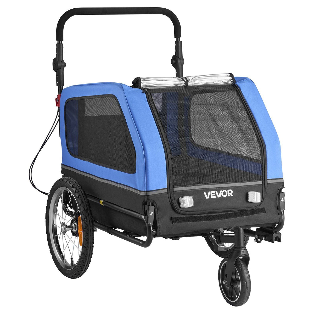 Dog Bike Trailer, Supports up to 88 lbs, 2-in-1 Pet Stroller Cart Bicycle Carrier for Small & Large Dogs, Easy Folding Frame with Quick Release Wheel, Universal Bicycle Coupler, Internal Leash