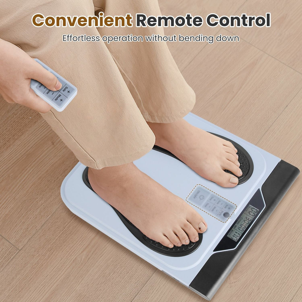1Pc Rechargeable EMS Foot Massager for Neuropathy TENS Stimulator With 10Modes 50Intensities Remote Control For Muscle Relaxation Cramps Circulation Gift For Dad Mom