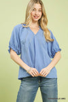 Umgee Cotton Gauze Ruffle Top