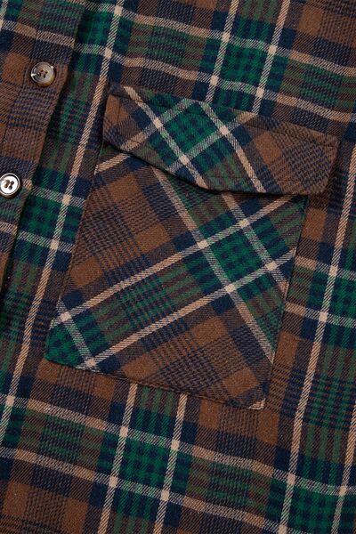 Timeless Women's Classic Plaid Button-Up Long Sleeve Jacket – Lightweight & Stylish Cotton-Blend Outerwear
