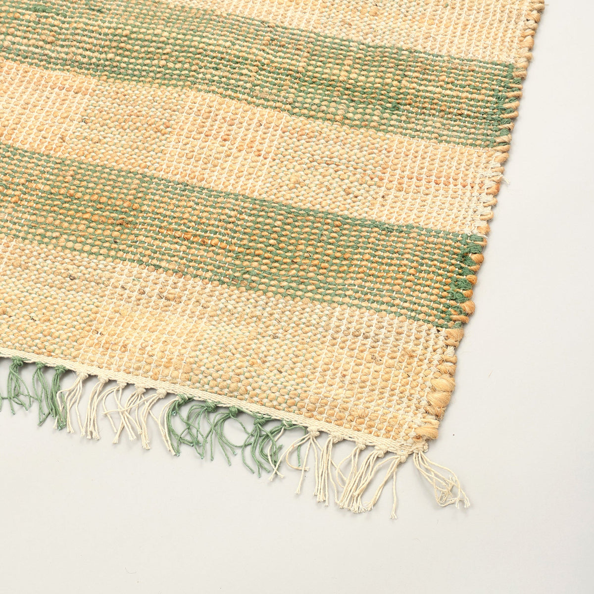 Area Rug, Jute Rug, Durable Green Plaid Rug, 8X10 ft