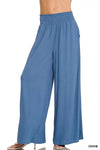 Zenana Smocked Waistband Wide Leg Lounge Pants