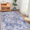 LOOM & LUXE Blue Area Rug 5x8, Washable Rug, Low-Pile, Non-Slip, Non-Shedding, Foldable, Kid & Pet Friendly - Area Rugs for living room, bedroom, kitchen (Blue, 5' x 8')