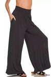 Zenana Smocked Waist Wide Leg Palazzo Pants