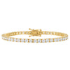 KISPER 24K White Gold Plated Tennis Bracelets for Women 3mm 4mm Cubic Zirconia Simulated Diamond Classic Tennis Bracelet Sizes 6.5-7.5 Inch (3mm Yellow Gold 6.5 inches)