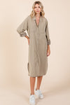 Button Down Long Sleeve Shirt Dress For Women – Timeless, Versatile, Classic, and Sophisticated Wardrobe Essential