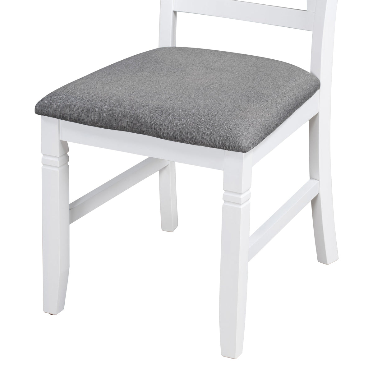 TOPMAX 6-Piece Wood Dining Table Set Kitchen Table Set with Upholstered Bench and 4 Dining Chairs, Farmhouse Style,Gray+White (old sku: SP000003AAK)