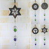 Elegant 3D Metal Hanging Wind Hanging Spinners Spiral Wind Chimes Wind Sculptures With Gazing Ball Spiral Tail Stainless Steel Spin Decor For Indoor Outdoor Spinner Wind Chime With Spiral Tail Ball Center Home Decor