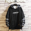 Elegant Autumn Spring Black Hoodies Men's Sweatshirts Punk Streetwear Casual Pullover Fleece Hoodie Men Contrast Color Design Pullover Long Sleeve Hoodie