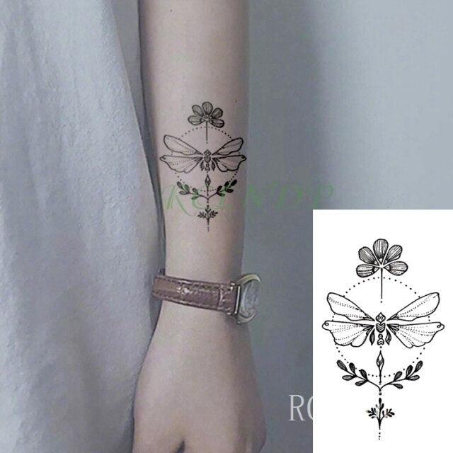 Elegant Black Music Notes Waterproof Sticker Tattoos Temporary Chest Shoulder Tattoos For Men Women