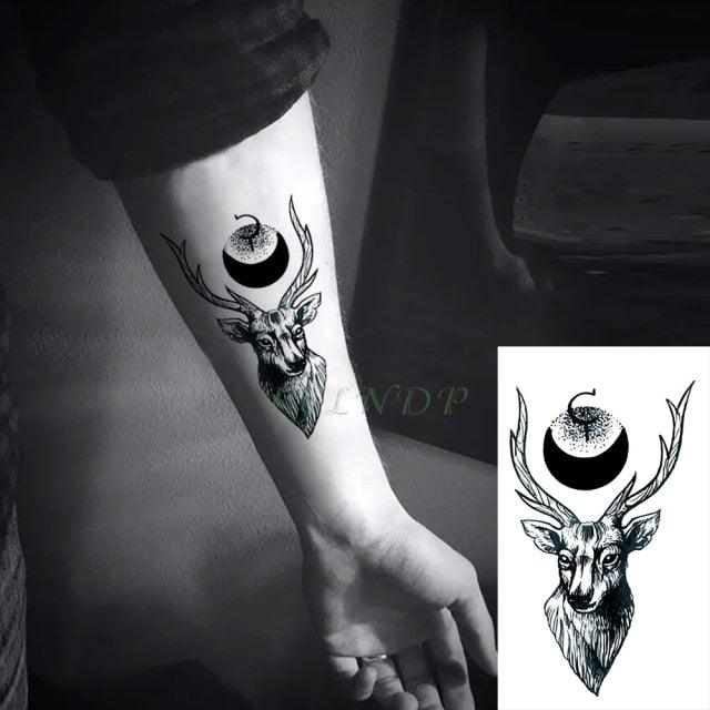 Elegant Black Music Notes Waterproof Sticker Tattoos Temporary Chest Shoulder Tattoos For Men Women