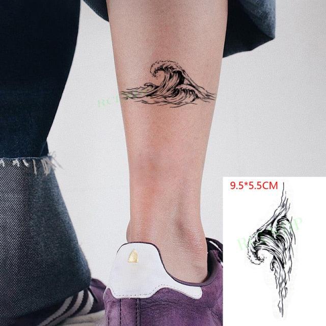Elegant Black Music Notes Waterproof Sticker Tattoos Temporary Chest Shoulder Tattoos For Men Women