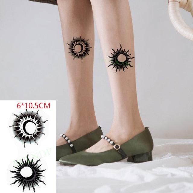 Elegant Black Music Notes Waterproof Sticker Tattoos Temporary Chest Shoulder Tattoos For Men Women