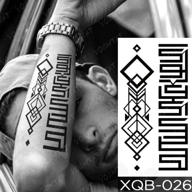 Elegant Black Waterproof Temporary Tattoo Sticker Lion Tiger Bear Flash Tattoos Leopard Wolf Colorful Big Tattoo Stickers For Mens Womens