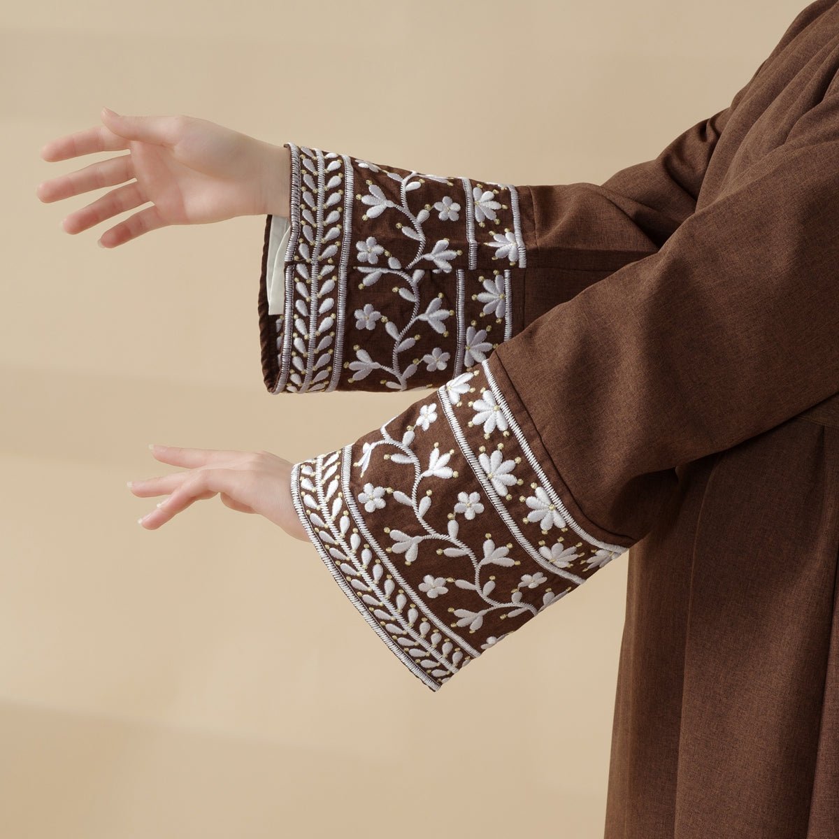 Elegant Cocoon-Cut Pullover Dress | 2-Piece Set Embroidered Abaya (MA145)