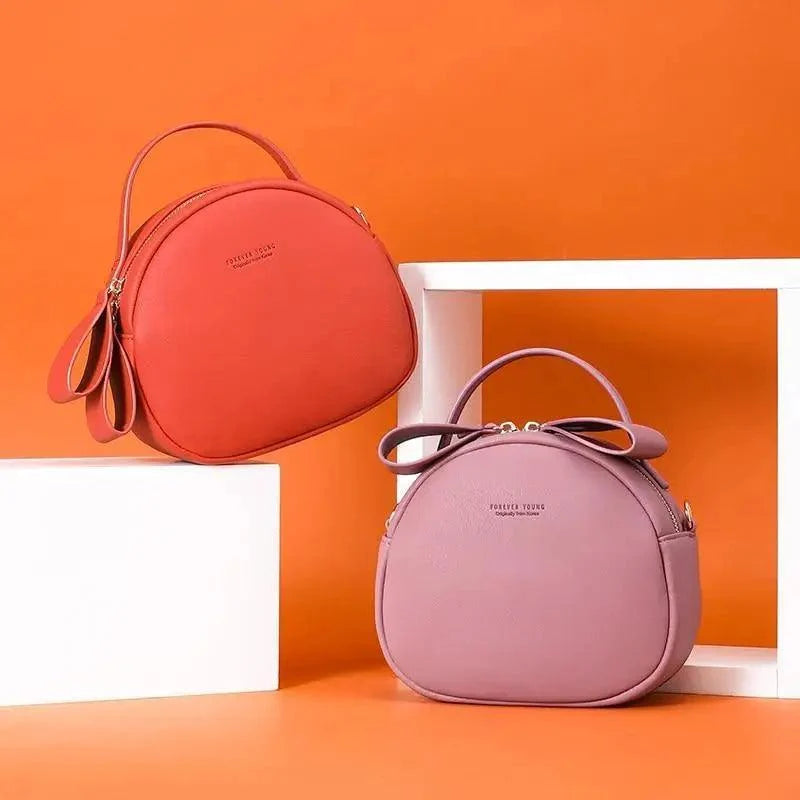 Elegant Cute Geometrical Women Handbag Soft PU Leather Women's Crossbody Messenger Bags Round Ladies Shoulder Bag