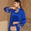 Elegant Blue Abaya Long Dress | Blue Gradient Fringed Abaya  (MA184)