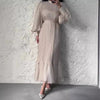 Elegant Lightweight Textured Long Skirt with Puff Sleeves Abaya Dress (MA201)