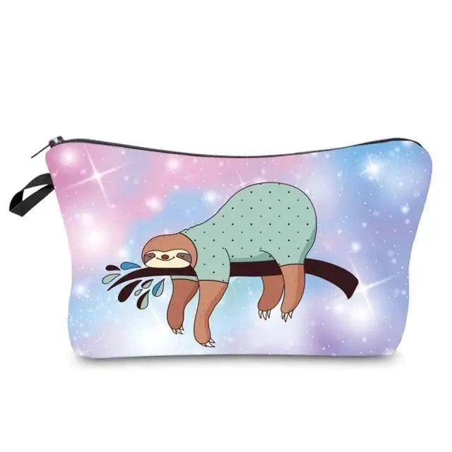 Elegant Multicolor Printed Large Capacity Pencil Case For Students Cute Cartoon Theme Stationary Cosmetic Bag