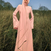 Elegant Pearl Embellished Cape Sleeve Evening Dress(MA400)