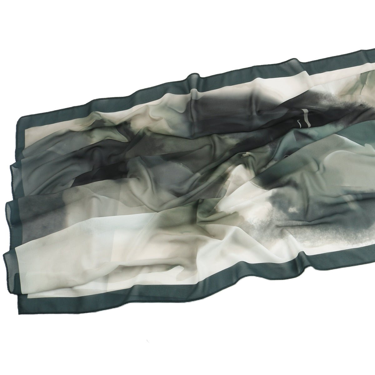 Elegant Printed Chiffon Hijab Scarf Bohemian Style Breathable Sun Protection Wrap (MH136)
