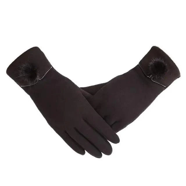 Elegant Red Autumn Full Finger Warm Women Gloves Classic Soft Comfortable Winter One Size Gloves For Women