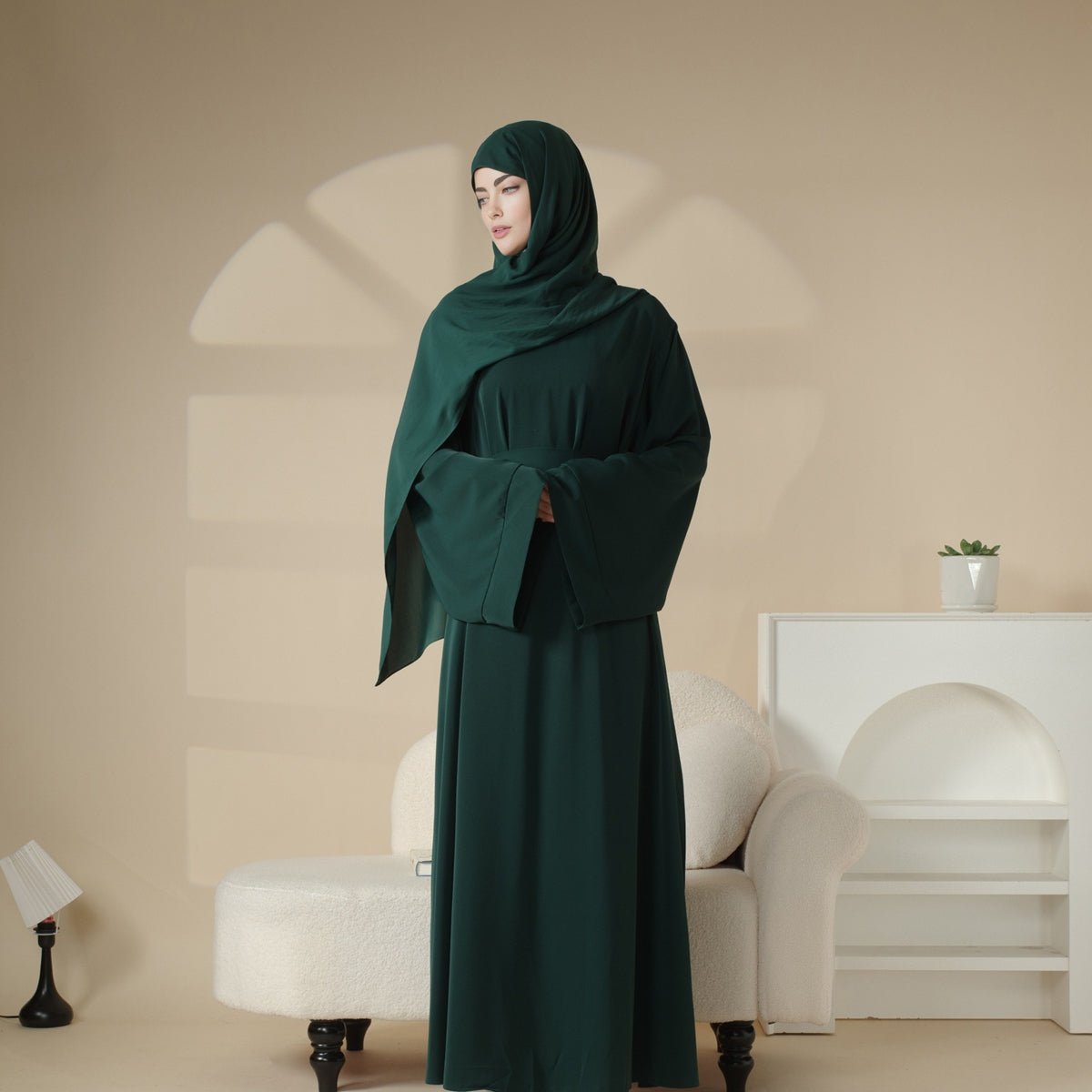 Elegant Solid Color Abaya For Muslimahs (MA036)