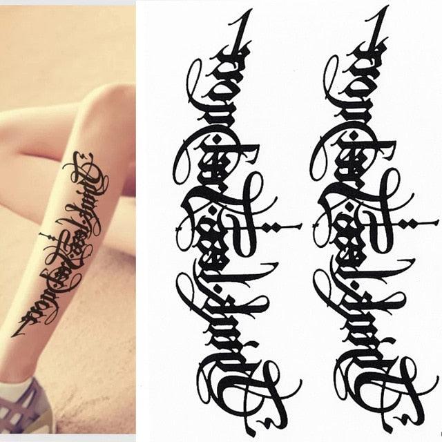Elegant Temporary Waterproof Tattoos Big Tribal Sticker Black Large Body Art Makeup Fake Tattoo For Mens Womens