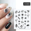 Embossed Nails Sticker 3D Flower Leaves Slider Water Transfer Nail Decals for Nail Art Transfer Sticker  3D Wave Design Decoration for Women Girls Art Stickers Decal Decoration Metallic Curve Strip Line Nail Decor
