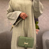 Embroidered Sleeve Abaya | Textured Open-Front Cardigan with Bell Sleeves (MOA263)