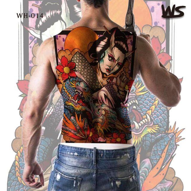 Extra Large Back Temporary Lion Tatoo Sticker Waterproof Black Luxury Big Modern  Design For Mens